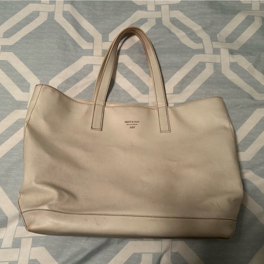 Matt and Nat Elegant Cream Tote Bag